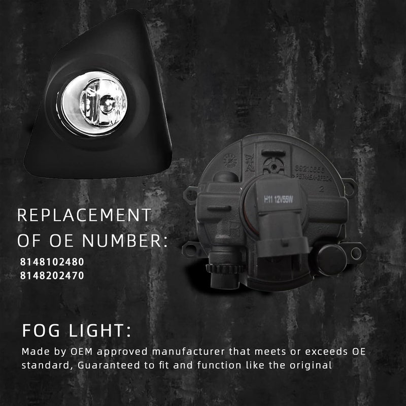 BOXLIGHT مصابيح ضباب متوافقة مع تويوتا كورولا S SE 2014 2015 2016 مع مصابيح بامبر واضحة مع مجموعة أسلاك ومفتاح بديل - Image 4